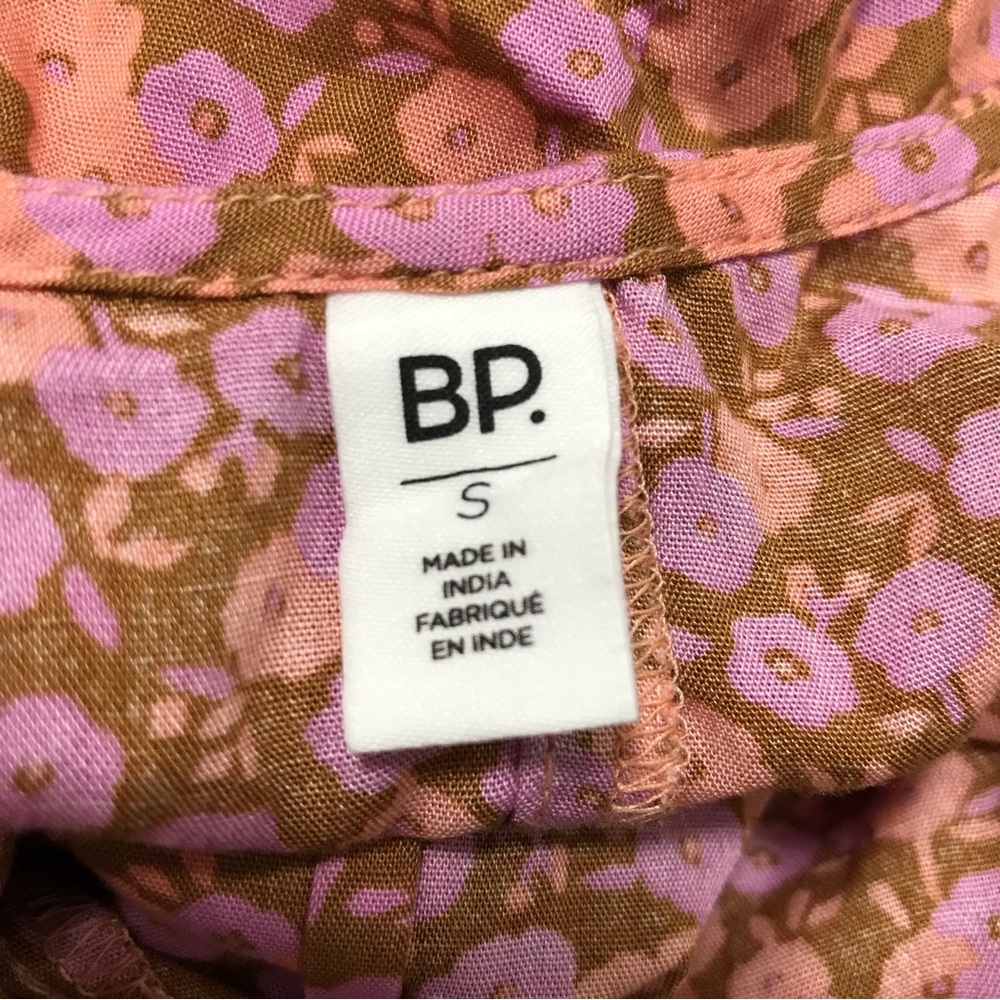 BP Tan/Pink Allison Button Front Woven Tank Dress - Picture 5 of 9